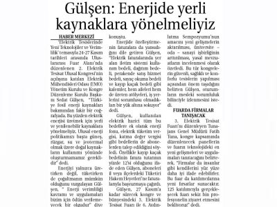 ENERJİDE YERLİ KAYNAKLARA YÖNELMELİYİZ - 25.11.2011 - TİCARET