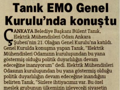 TANIK EMO GENEL KURULU`NDA KONUŞTU (HÜRRİYET ANKARA, 21.02.2012)