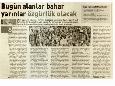 BUGÜN ALANLAR BAHAR YARINLAR ÖZGÜRLÜK OLACAK (ÖZGÜR GÜNDEM, 08.03.2012)