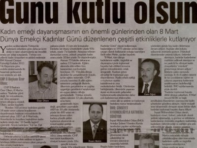EMEKÇİ KADINLAR GÜNÜ KUTLU OLSUN (GERÇEK AKDENİZ- 08.03.2012)