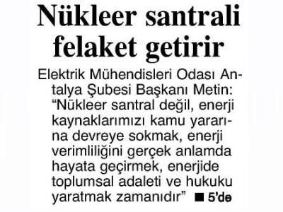 NÜKLEER SANTRALİ FELAKET GETİRİR (İLERİ-13.03.2012)