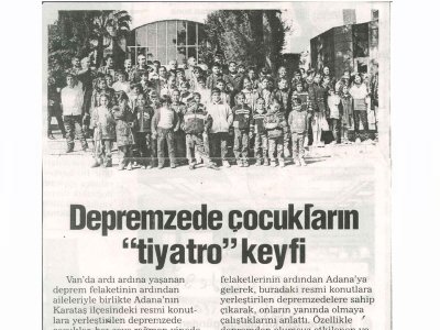 DEPREMZEDE ÇOCUKLAR TİYATRO ETKİNLİĞİ