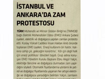 İSTANBUL VE ANKARA`DA ZAM PROTESTOSU (YENİ ASYA, 09.04.2012)