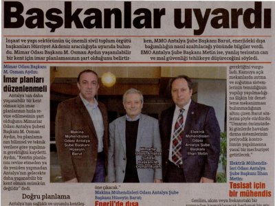 BAŞKANLAR UYARDI (HÜRRİYET AKDENİZ-12.04.2012)