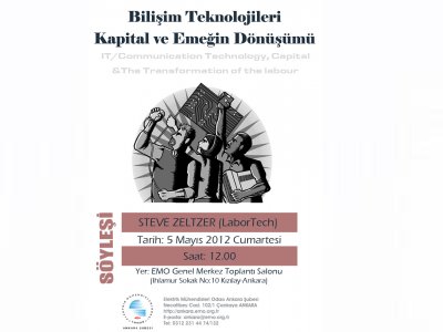 “BİLİŞİM TEKNOLOJİLERİ KAPİTAL VE EMEĞİN DÖNÜŞÜMÜ” KONULU SÖYLEŞİ DÜZENLENİYOR