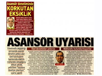 ASANSÖR UYARISI -04.06.2012 -POSTA EGE