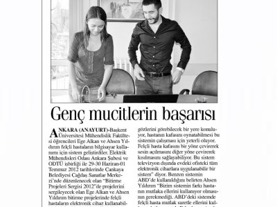 GENÇ MUCİTLERİN BAŞARISI (WWW.ANAYURTGAZETESİ.COM, 27.06.2012)