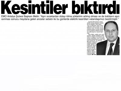 KESİNTİLER BIKTIRDI (İLERİ-19.07.2012)