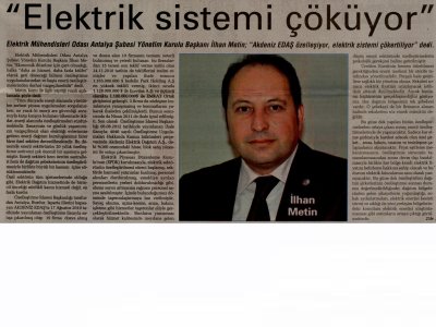 ELEKTKİR SİSTEMİ ÇÖKÜYOR  (ANTALYA SON HABER-10.08.2012)