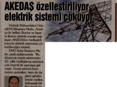 AKEDAŞ ÖZELLEŞTİRİLİYOR (GERÇEK AKDENİZ-10.08.2012)