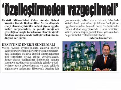 ÖZELLEŞTİRMEDEN VAZGEÇİLMELİ (HİLAL-11.08.2012)