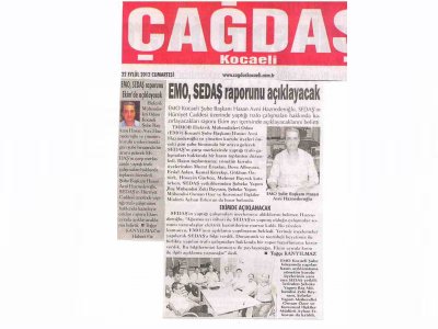 EMO, SEDAŞ RAPORUNU AÇIKLAYACAK-ÇAĞDAŞ KOCAELİ