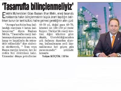 ‘TASARRUFTA BİLİNÇLENMELİYİZ‘ (HİLAL-28.09.2012)