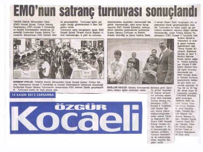 EMO`NUN SATRANÇ TURNUVASI SONUÇLANDI-ÖZGÜR KOCAELİ
