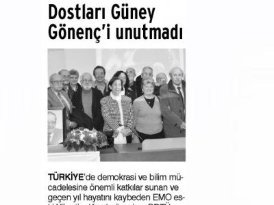 DOSTLARI GÜNEY GÖNENÇ`İ UNUTMADI (GÜNLÜK EVRENSEL, 08.12.2012)