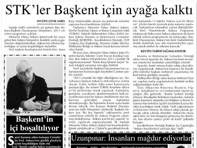 STK`LER BAŞKENT İÇİN AYAĞA KALKTI (BAŞKENT GAZETESİ, 16.01.2013)