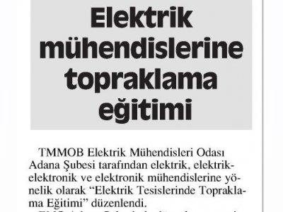 ELEKTRİK TESİSLERİNDE TOPRAKLAMALAR EĞİTİMİ