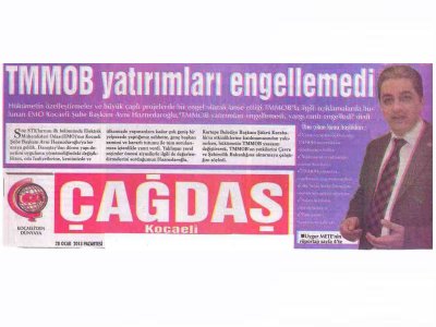 TMMOB YATIRIMLARI ENGELLEMEDİ-ÇAĞDAŞ KOCAELİ