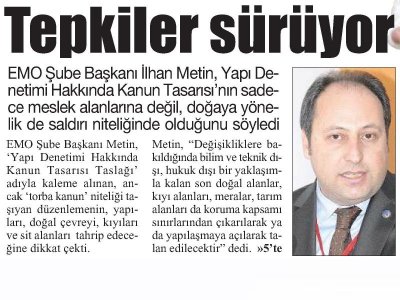 TEPKİLER SÜRÜYOR (CUMHURİYET ANTALYA AKDENİZ-19.03.2013)