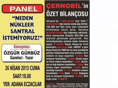 PANEL : NEDEN NÜKLEER SANTRAL İSTEMİYORUZ.