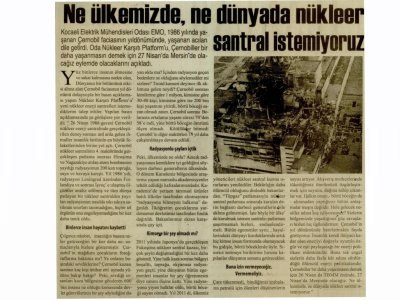 NE ÜLKEMİZDE, NE DÜNYADA NÜKLEER SANTRAL İSTEMİYORUZ-GEBZE HABER