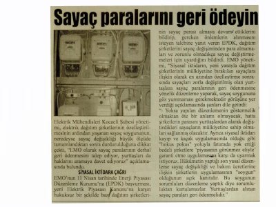SAYAÇ PARALARI GERİ ÖDENSİN-GEBZE HABER