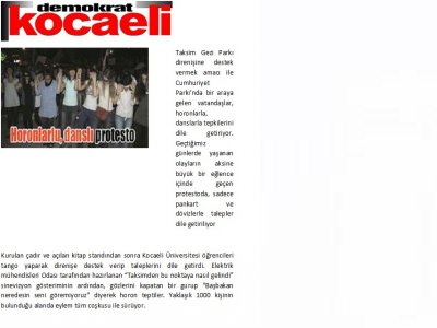 TAKSİM GEZİ PARKI DİRENİŞİNE DESTEK-DEMOKRAT KOCAELİ