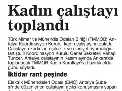 KADIN ÇALIŞTAYI TOPLANDI  (ANTALYA-24.06.2013)