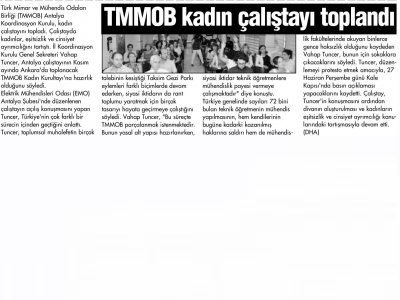 TMMOB KADIN ÇALIŞTAYI TOPLANDI (KEMER GÖZCÜ- 25.06.2013)