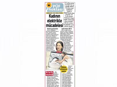 KADININ ELEKTRİKLE MÜCADELESİ (POSTA GAZETESİ - 1 EYLÜL 2013)