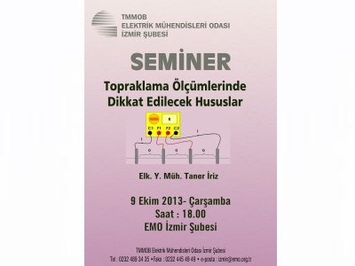SEMİNER:TOPRAKLAMA ÖLÇÜMLERİNDE DİKKAT EDİLECEK HUSUSLAR