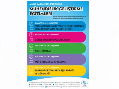 MÜHENDİSLİK GELİŞTİRME EĞİTİMLERİ KASIM 2013 PROGRAMI BELLİ OLDU