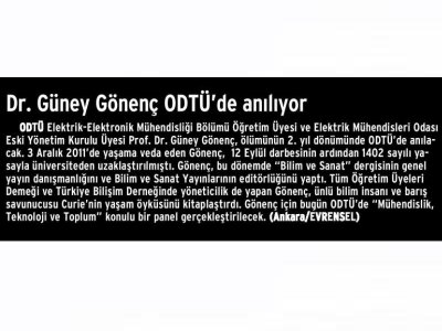 GÜNEY GÖNENÇ ODTÜDE ANILIYOR (WWW.EVRENSEL.NET, 03.12.2013)