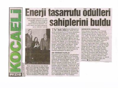 ENERJİ TASARRUFU ÖDÜLLERİ SAHİPLERİNİ BULDU-BİZİM KOCAELİ