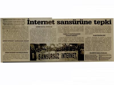 İNTERNET SANSÜRÜNE TEPKİ-KOCAELİ GAZETESİ