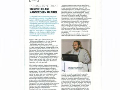 FATİH PROJESİ`NE DİKKAT! 2B SINIFI OLASI KANSEROJEN UYARISI (KAYNAK ELEKTRİK, 28.02.2014)