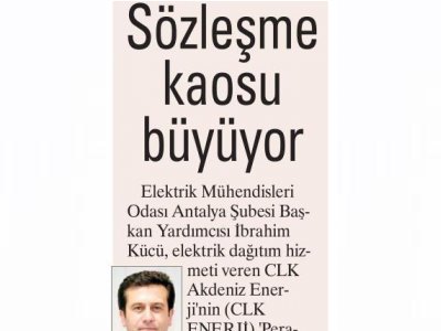 SÖZLEŞME KAOSU BÜYÜYOR (AKDENİZ MANŞET 26.04.2014)