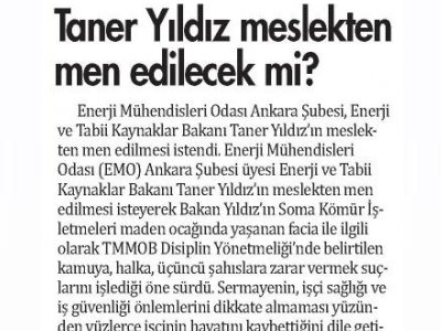 TANER YILDIZ MESLEKTEN MEN EDİLECEK Mİ? (BURSA HABER, 19.05.2014)