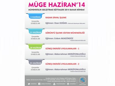 MÜHENDİSLİK GELİŞTİRME EĞİTİMLERİ 2014 HAZİRAN AYI PROGRAMI BELLİ OLDU