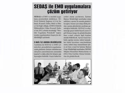 SEDAŞ İLE EMO UYGULAMALARA ÇÖZÜM GETİRİYOR-GEBZE HABER