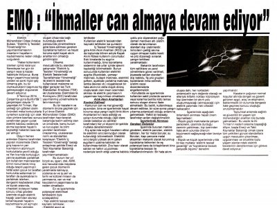 EMO: İHMALLER CAN ALMAYA DEVAM EDİYOR (ANTALYA EKONOMİ- 15.07.2014)