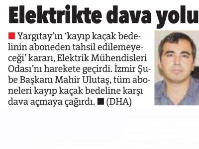ELEKTRİKTE DAVA YOLU - 22.09.2014 - HÜRRİYET EGE