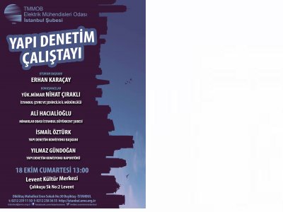 YAPI DENETİM ÇALIŞTAYI 18 EKİM GÜNÜ YAPILACAK