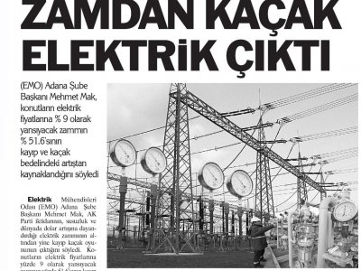 ZAMDAN KAÇAK ELEKTRİK ÇIKTI.