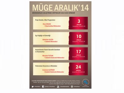 MÜHENDİSLİK GELİŞTİRME EĞİTİMLERİ 2014 GÜZ DÖNEMİ ARALIK AYI EĞİTİMLERİ BAŞLADI