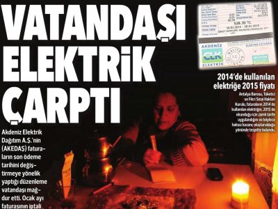 VATANDAŞI ELEKTRİK ÇARPTI (HÜRRİYET AKDENİZ-17.01.2015)