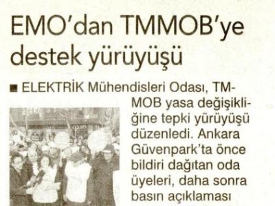 EMO`DAN TMMOB`YE DESTEK YÜRÜYÜŞÜ (BİRGÜN, 2.1.2015)