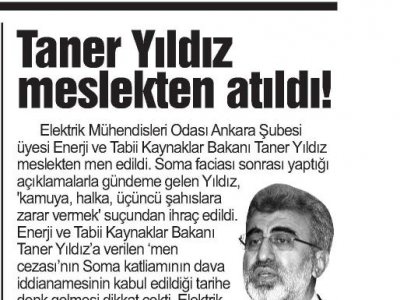TANER YILDIZ MESLEKTEN ATILDI! (BURSA KENT, 3.3.2015)