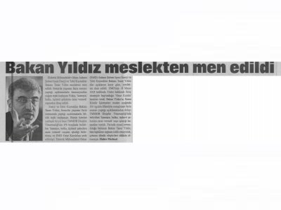 BAKAN YILDIZ MESLEKTEN İHRAÇ EDİLDİ (KAYSERİ YENİ HABER, 3.3.2015)