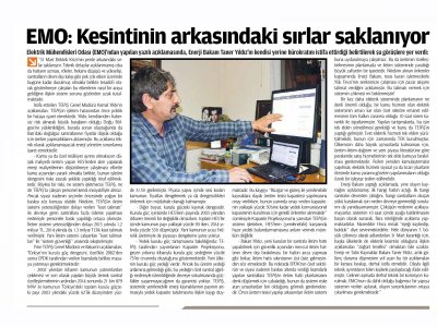 EMO:KESİNTİNİN ARKASINDAKİ SIRLAR SAKLANIYOR